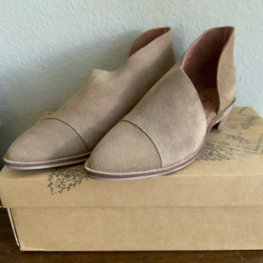 Free People Royale Booties 35.5/ 5 Beige Leather Cut Out Ankle Boots Shoes